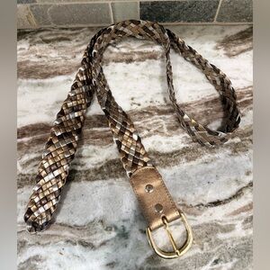 Metallic Braided Vintage Belt~In Gold~Silver~ Bronze~Women  1  1/2”~Boho~Glam